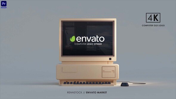 Old Computer Mockup Premiere Pro template preview