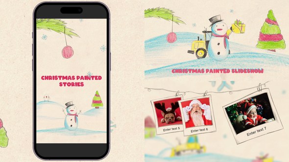 Videohive Christmas painted slideshow Video Displays template preview