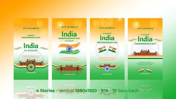 Videohive India Independence Day Celebration Stories Openers template preview