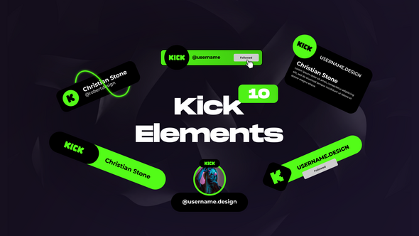 Videohive Kick Social Media Elements Broadcast-packages template preview