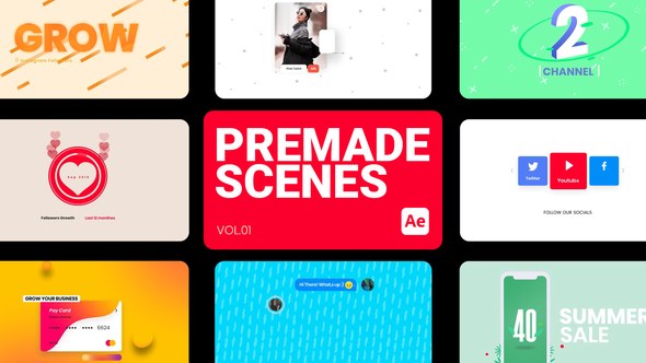 Videohive Premade Scenes 01 for After Effects Elements template preview