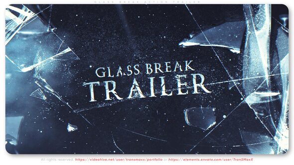 Videohive Glass Break Action Trailer Video Displays template preview