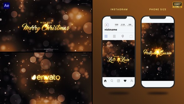 Videohive Christmas Wishes For You Titles template preview