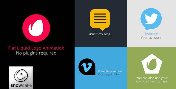 Flat Liquid Logo Animation Video Displays template preview