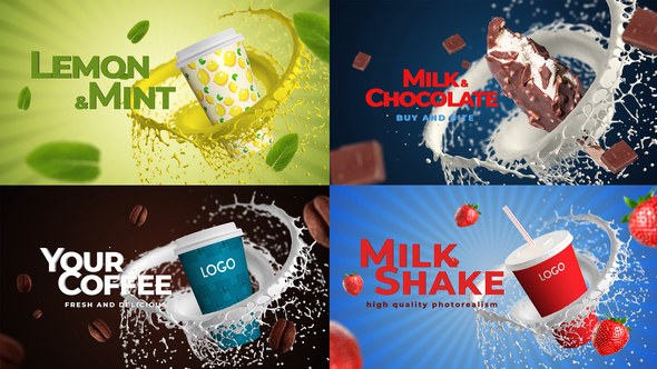 Videohive Coffee, Soda, Milkshake, Any Food Product Promo template preview