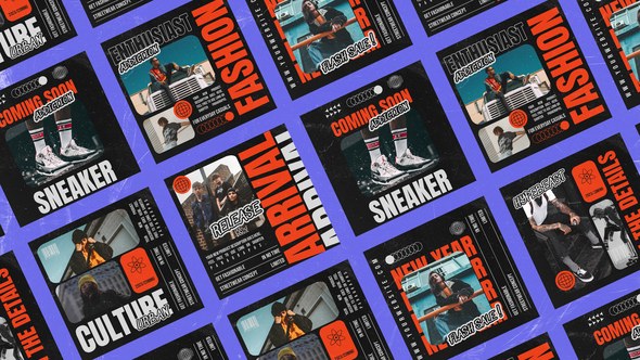 Videohive Grunge Aesthetic Fashion Streetwear Post Product Promo template preview