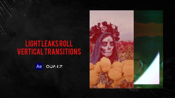 Videohive Light Leaks Roll Vertical Transitions Elements template preview