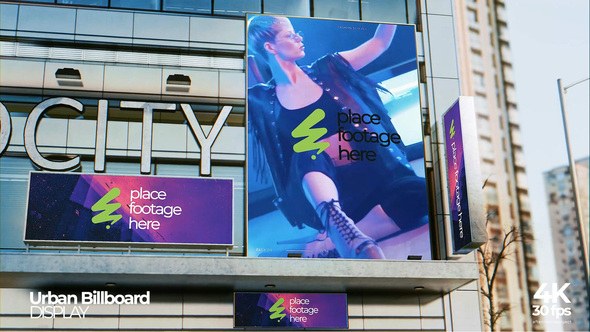 Videohive Urban Billboard Mockup 55657380 Video Displays template preview