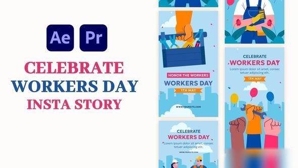 Videohive Celebrate Workers Day Instagram Story Elements template preview