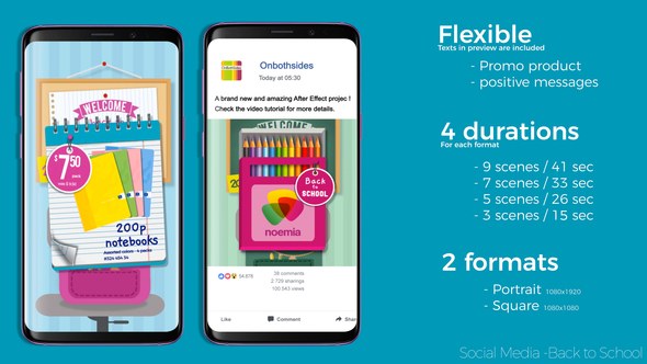 Videohive Social Media Back to School Product Promo template preview