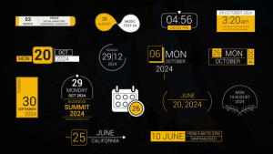 Videohive Modern Time & Date Titles Elements template preview