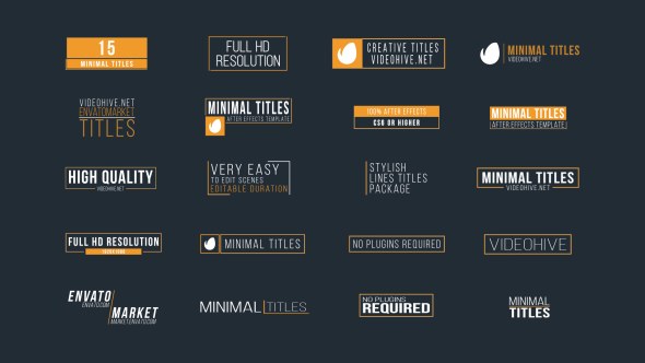 20 Minimal Titles Video Displays template preview
