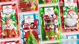 Videohive 3D Christmas Greeting Stories Openers template preview