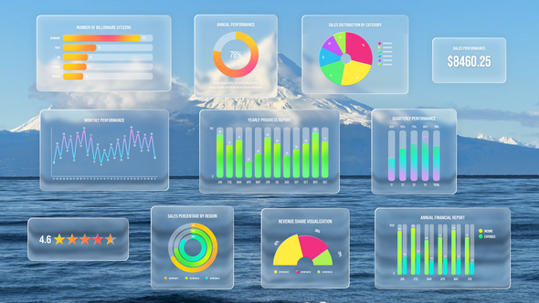 Videohive Glass Motion Charts Logo Stings template preview
