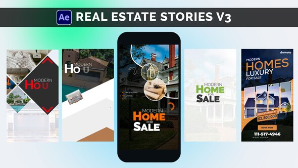 Videohive Real Estate Stories V3 - Social Media Ads Openers template preview