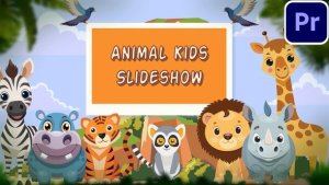 Children’s Slideshow with Jungle and Savannah Animals MOGRTs For Premiere Pro Premiere Pro template preview