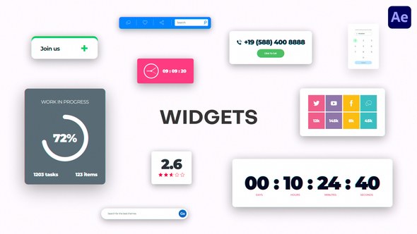 Videohive Widgets Elements template preview
