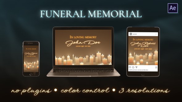 Videohive FUNERAL MEMORIAL 39104856 Video Displays template preview