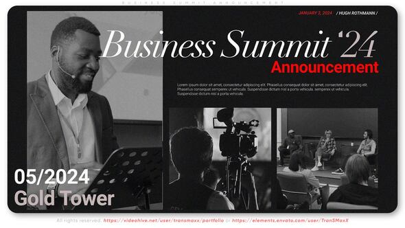 Videohive Business Summit Announcement Video Displays template preview