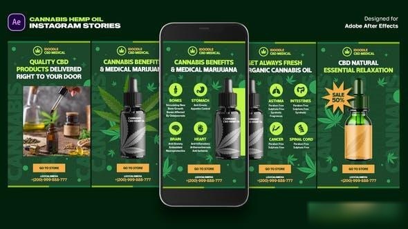 Videohive Cannabis Hemp Oil Instagram Stories Openers template preview