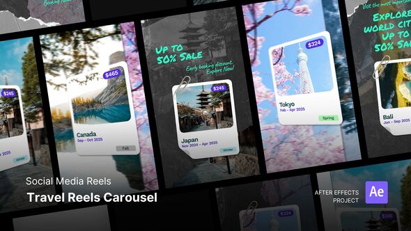 Videohive Reels - Travel Reels Carousel After Effects Project Files Product Promo template preview