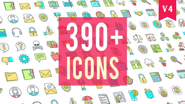 Icons Pack 390 Animated Icons Video Displays template preview