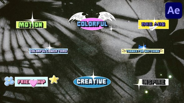 Videohive Sticker Lower Thirds for After Effects Elements template preview