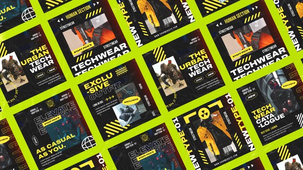 Videohive Haidey Techwear Media Posts Product Promo template preview
