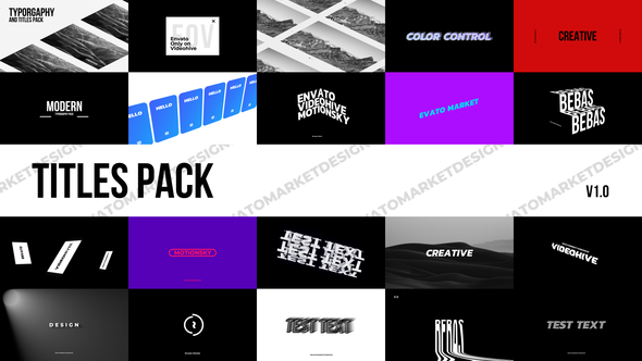 Videohive Modern Titles Pack Titles template preview
