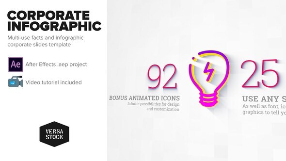 Corporate Infographic Slides Video Displays template preview