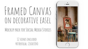 Videohive Framed canvas on decorative easel Video Displays template preview