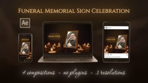 Videohive Funeral Memorial Sign Celebration Video Displays template preview