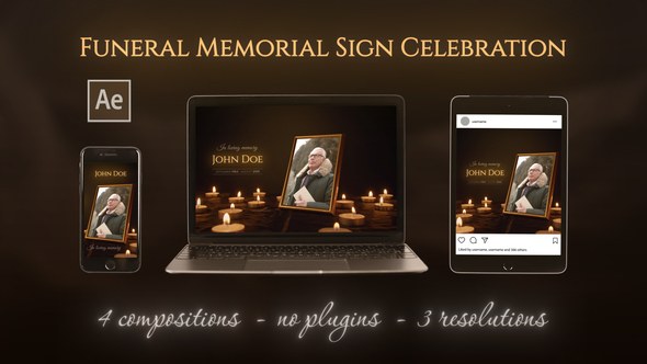 Videohive Funeral Memorial Sign Celebration Video Displays template preview