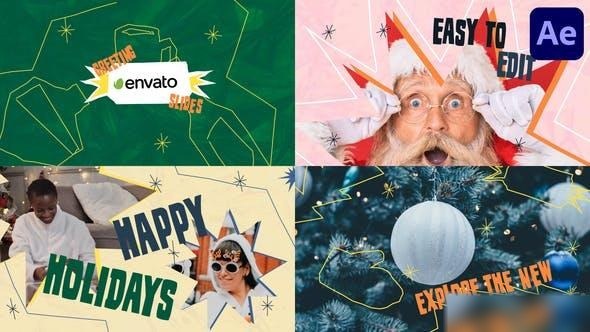Videohive Xmas Greeting Slides | After Effects Openers template preview
