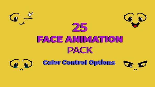 Videohive Cartoon Animated Face Pack 02 Elements template preview