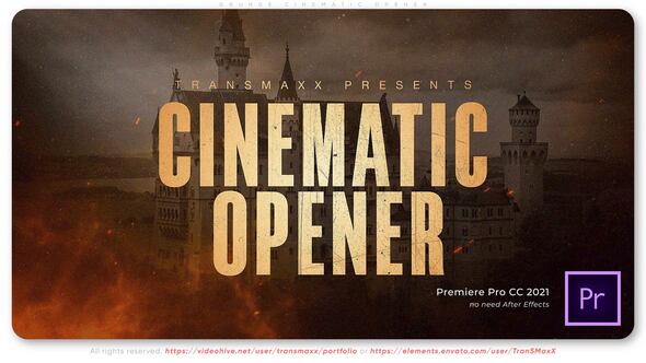 Grunge Cinematic Opener Premiere Pro template preview