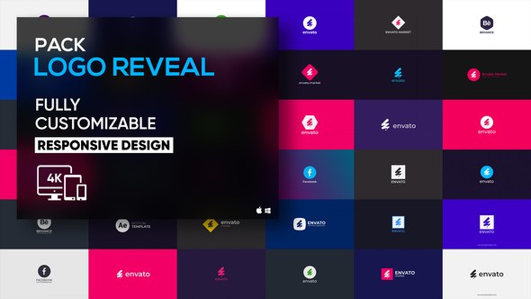 Videohive Flat Logo Reveal Pack | After Effects Logo Stings template preview