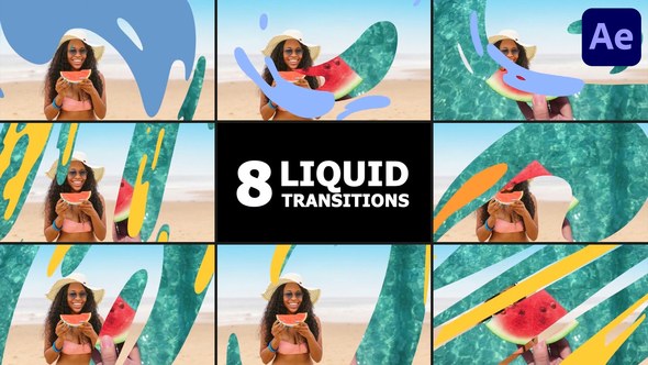 Videohive Liquid Transitions | After Effects 52661555 Elements template preview