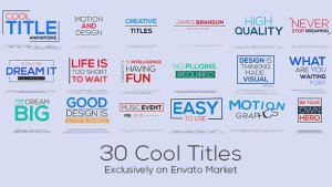 Videohive 30 Cool Titles Titles template preview