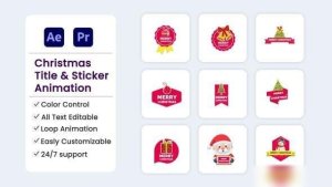 Videohive Christmas Title & Stickers Pack Elements template preview