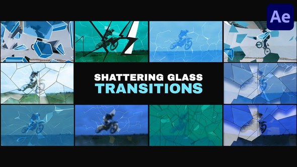 Videohive Shattering Glass Transitions | After Effects Elements template preview