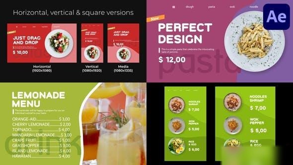 Videohive Restaurant Food (Social Media) for After Effects Openers template preview