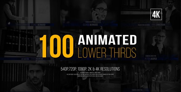 Videohive 100 Animated Lower Thirds 20477107 Elements template preview