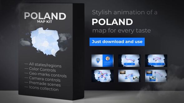Videohive Poland Map - Republic of Poland Map Kit Video Displays template preview