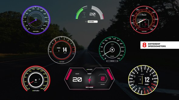 Videohive Speedometer Pack Infographics template preview