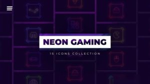 Videohive Neon Gaming Icons Logo Stings template preview