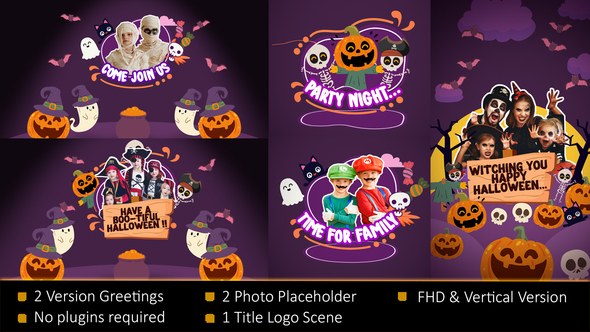 Videohive Cute Halloween Greetings Openers template preview