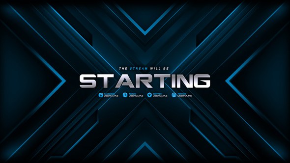 Videohive Blue Modern Screen Stream Package Broadcast-packages template preview