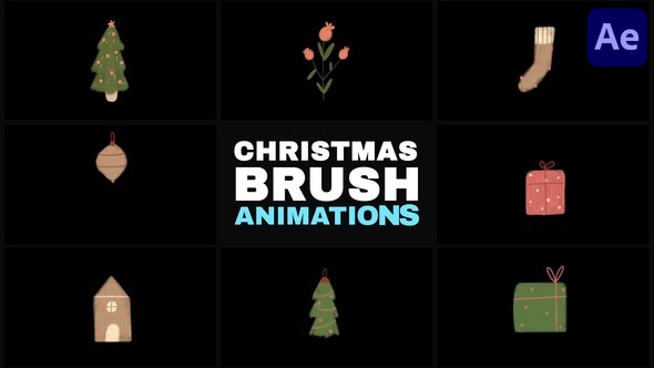 Videohive Christmas Brush Animations for After Effects Elements template preview