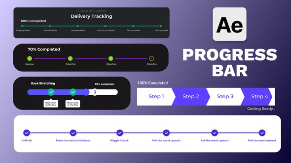 Videohive Multi Step Progress Bars Infographics template preview